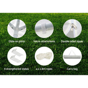 Danoz Outdoors ⛺ Instahut Gazebo 3x3m Marquee Wedding Party Tent Outdoor Camping Side Wall Canopy Window Panel White - danozdirect