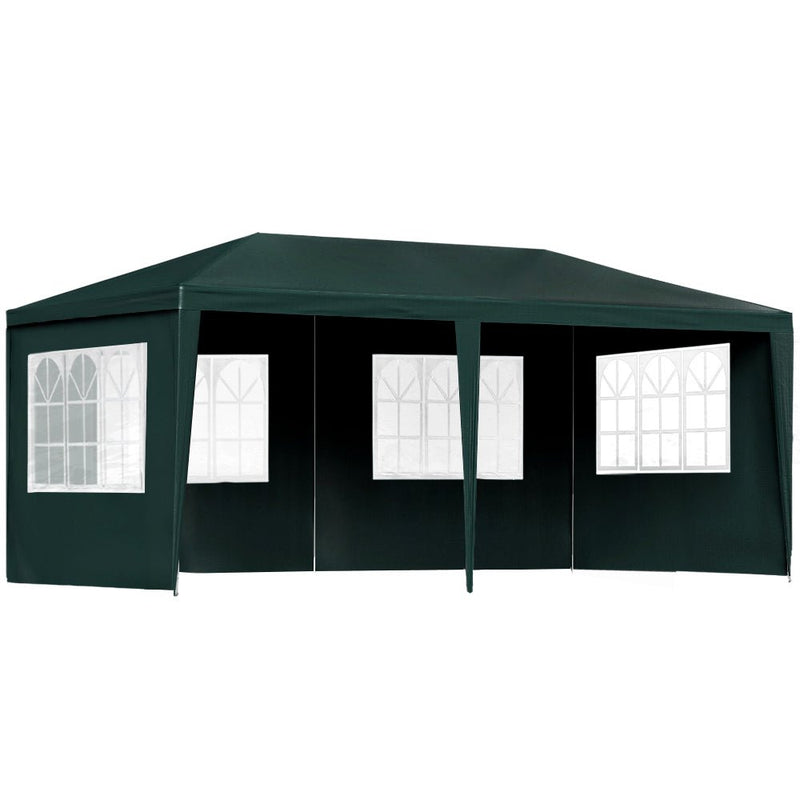 Danoz Outdoors ⛺ Instahut Gazebo 3x6m Marquee Wedding Party Tent Outdoor Camping Side Wall Canopy 4 Panel Green - danozdirect