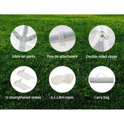 Danoz Outdoors ⛺ Instahut Gazebo 3x6m Marquee Wedding Party Tent Outdoor Camping Side Wall Canopy 4 Panel White - danozdirect