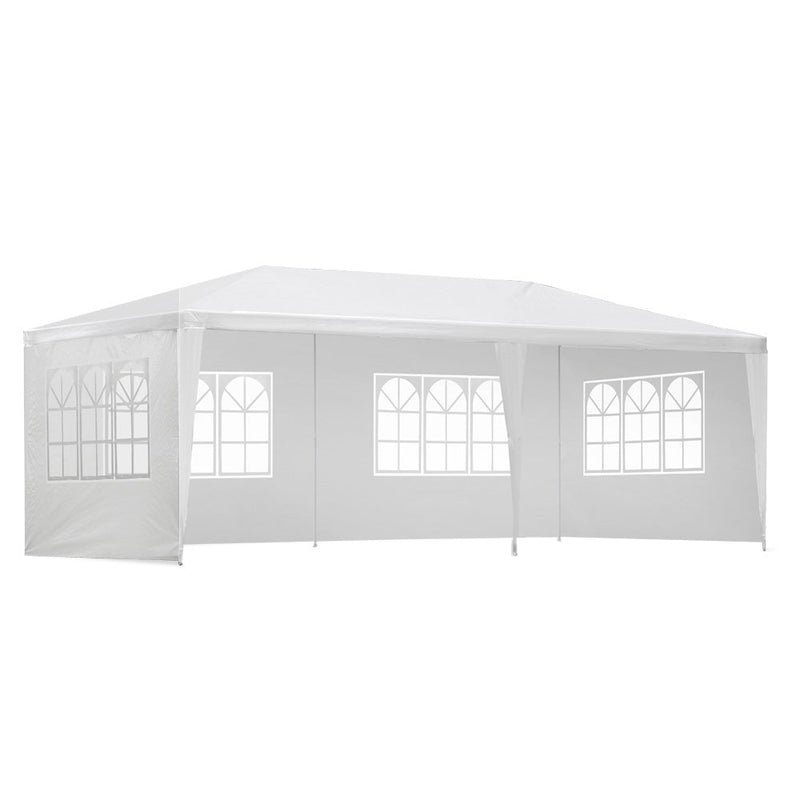 Danoz Outdoors ⛺ Instahut Gazebo 3x6m Marquee Wedding Party Tent Outdoor Camping Side Wall Canopy 4 Panel White - danozdirect