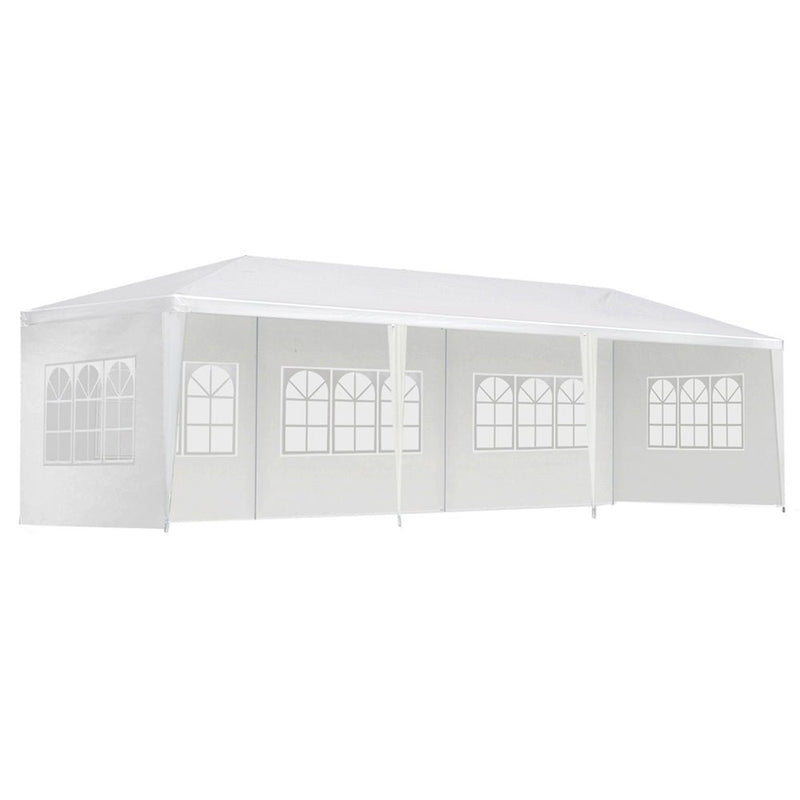 Danoz Outdoors - Instahut Gazebo 3x9m Marquee Wedding Party Tent Outdoor Camping Side Wall Canopy 5 Panel White - danozdirect