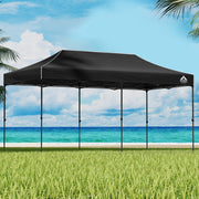 Danoz Outdoors ⛺ Instahut Gazebo Pop Up 3x6m w/Base Podx4 Marquee Folding Outdoor Wedding Camping Tent Shade Canopy Black - danozdirect