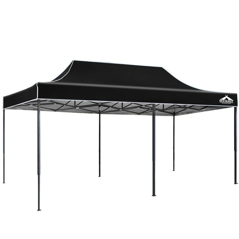 Danoz Outdoors ⛺ Instahut Gazebo Pop Up 3x6m w/Base Podx4 Marquee Folding Outdoor Wedding Camping Tent Shade Canopy Black - danozdirect