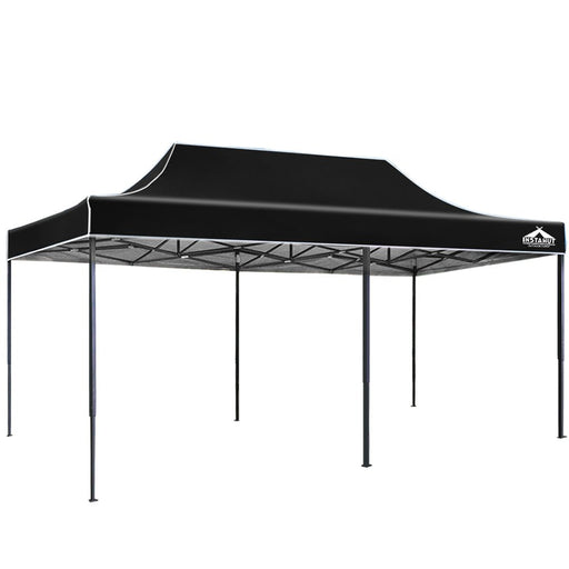 Danoz Outdoors ⛺ Instahut Gazebo Pop Up 3x6m w/Base Podx4 Marquee Folding Outdoor Wedding Camping Tent Shade Canopy Black - danozdirect