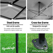 Danoz Outdoors ⛺ Instahut Gazebo Pop Up 3x6m w/Base Podx4 Marquee Folding Outdoor Wedding Camping Tent Shade Canopy Black - danozdirect