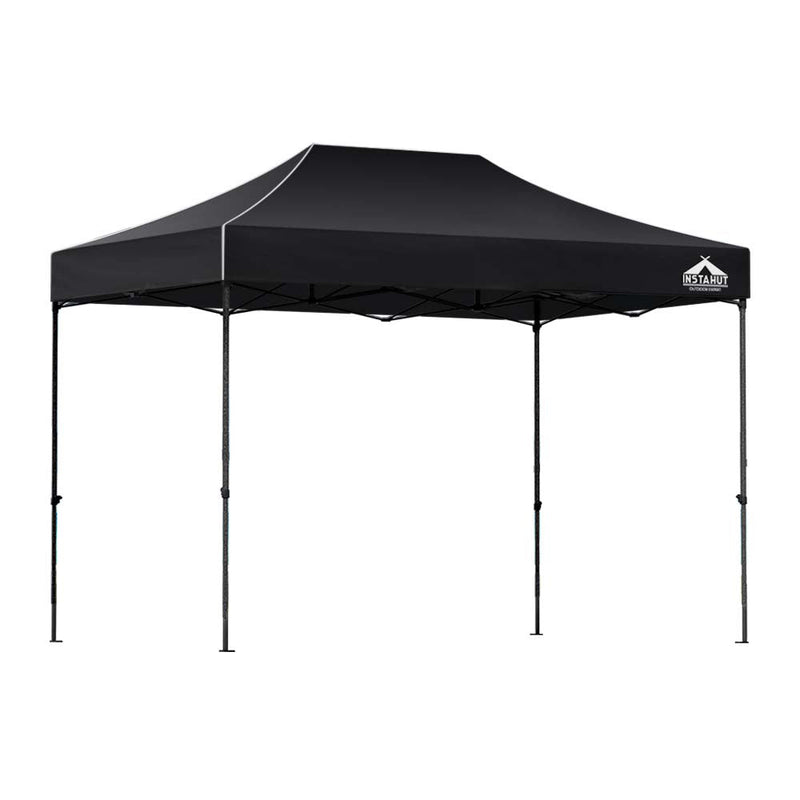 Danoz Outdoors - Instahut Gazebo Pop Up Marquee 3x4.5 Folding 500D Wedding Tent Base Pod Black - danozdirect