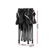 Danoz Outdoors - Instahut Gazebo Pop Up Marquee 3x4.5 Folding 500D Wedding Tent Base Pod Black - danozdirect