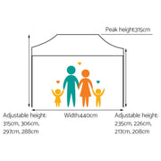 Danoz Outdoors - Instahut Gazebo Pop Up Marquee 3x4.5 Folding Tent 500D Oxford Fabric White - danozdirect