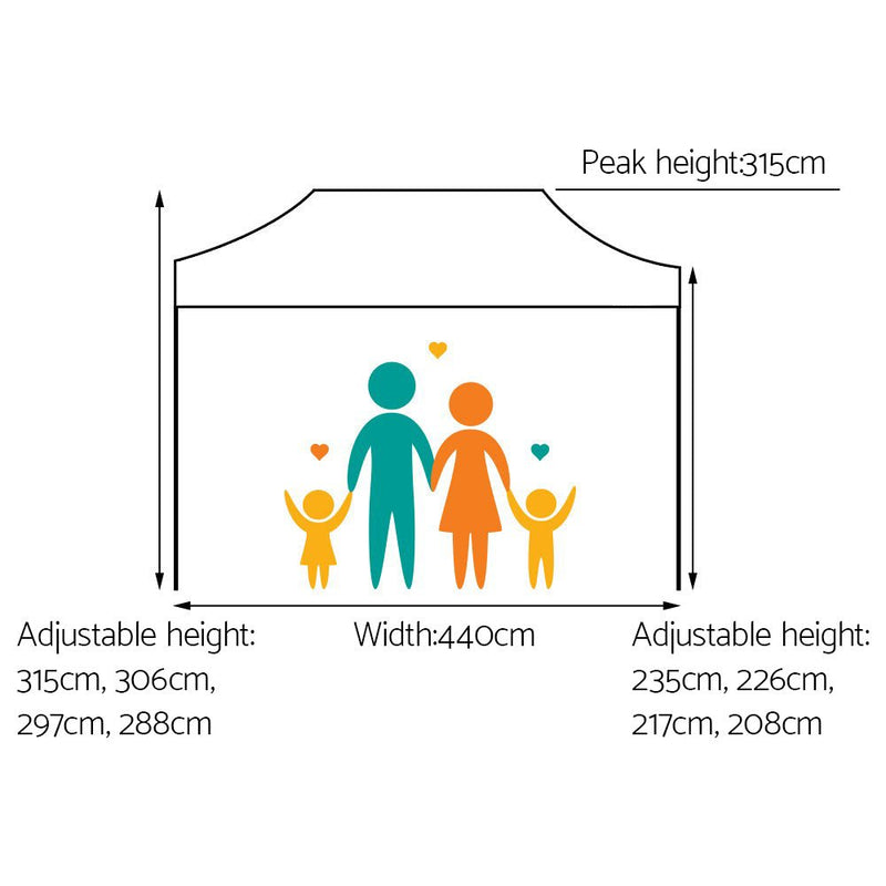 Danoz Outdoors - Instahut Gazebo Pop Up Marquee 3x4.5 Folding Tent 500D Oxford Fabric White - danozdirect