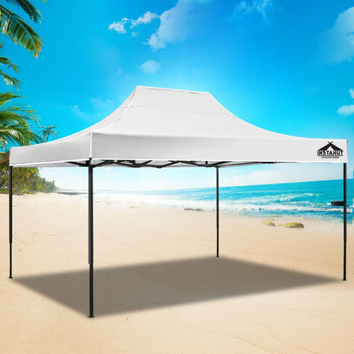Danoz Outdoors - Instahut Gazebo Pop Up Marquee 3x4.5 Folding Tent 500D Oxford Fabric White - danozdirect