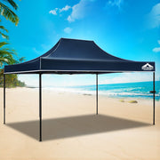 Danoz Outdoors - Instahut Gazebo Pop Up Marquee 3x4.5m Folding Tent Camping 500D Oxford Navy - danozdirect