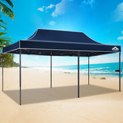 Danoz Outdoors - Instahut Gazebo Pop Up Marquee 3x6 Folding Tent Wedding 500D Oxford Camping Navy - danozdirect