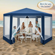 Danoz Outdoors - Instahut Gazebo?2x2m Marquee Wedding Party Tent Outdoor Camping Mesh Wall Canopy Shade Gazebos Navy - Incl. Delivery - danozdirect