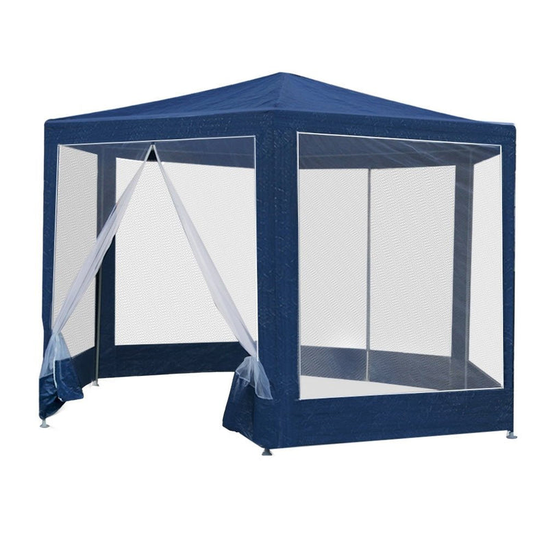 Danoz Outdoors - Instahut Gazebo?2x2m Marquee Wedding Party Tent Outdoor Camping Mesh Wall Canopy Shade Gazebos Navy - Incl. Delivery - danozdirect