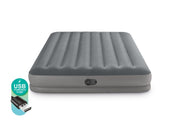 Danoz Outdoors - INTEX Queen Dura - Beam Standard Downy Easy Comfort Air Mattress 10 w/ Hand Pump 64765 - danozdirect