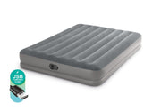 Danoz Outdoors - INTEX Queen Dura - Beam Standard Downy Easy Comfort Air Mattress 10 w/ Hand Pump 64765 - danozdirect