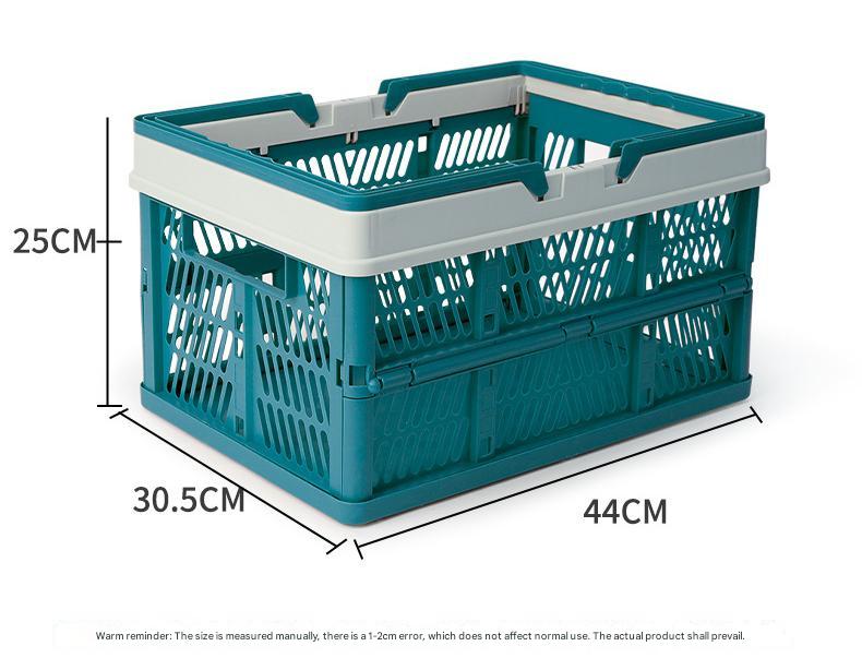 Danoz Outdoors - Large Collapsible Storage Basket with Handles - Portable Folding Crate for Shopping, Picnics & Car Trunk(blue) - danozdirect
