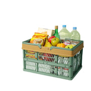 Danoz Outdoors - Large Collapsible Storage Basket with Handles - Portable Folding Crate for Shopping, Picnics & Car Trunk(green) - danozdirect
