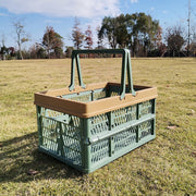 Danoz Outdoors - Large Collapsible Storage Basket with Handles - Portable Folding Crate for Shopping, Picnics & Car Trunk(green) - danozdirect