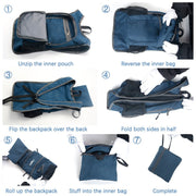 Danoz Outdoors - Navy Blue Ultra Lightweight Packable Backpack - Foldable Daypack for Hiking & Travel - danozdirect