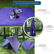 Danoz Outdoors - Orange Portable Outdoor Camping Poncho - Can be used as Raincoat, Tarp, Ground Cover (Polyester silver coated without pockets) - danozdirect