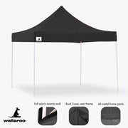 Danoz Outdoors - Wallaroo Gazebo Tent Marquee 3x3 PopUp Outdoor Black - danozdirect