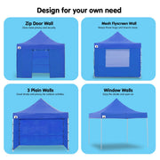 Danoz Outdoors - Wallaroo Gazebo Tent Marquee 3x3 PopUp Outdoor - Blue - danozdirect
