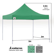 Danoz Outdoors - Wallaroo Gazebo Tent Marquee 3x3 Popup Outdoor - Green - danozdirect