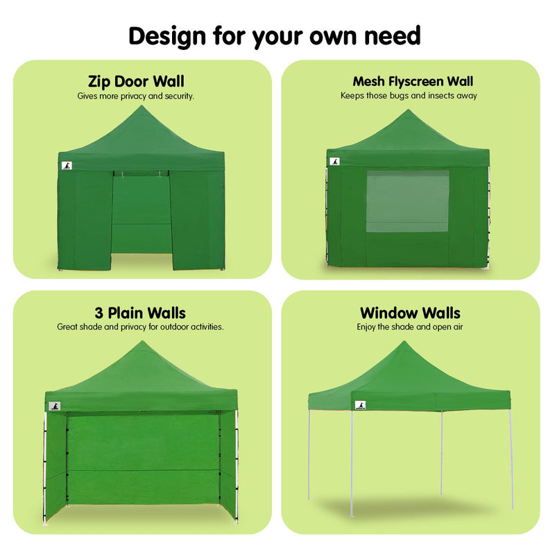 Danoz Outdoors - Wallaroo Gazebo Tent Marquee 3x3 Popup Outdoor - Green - danozdirect
