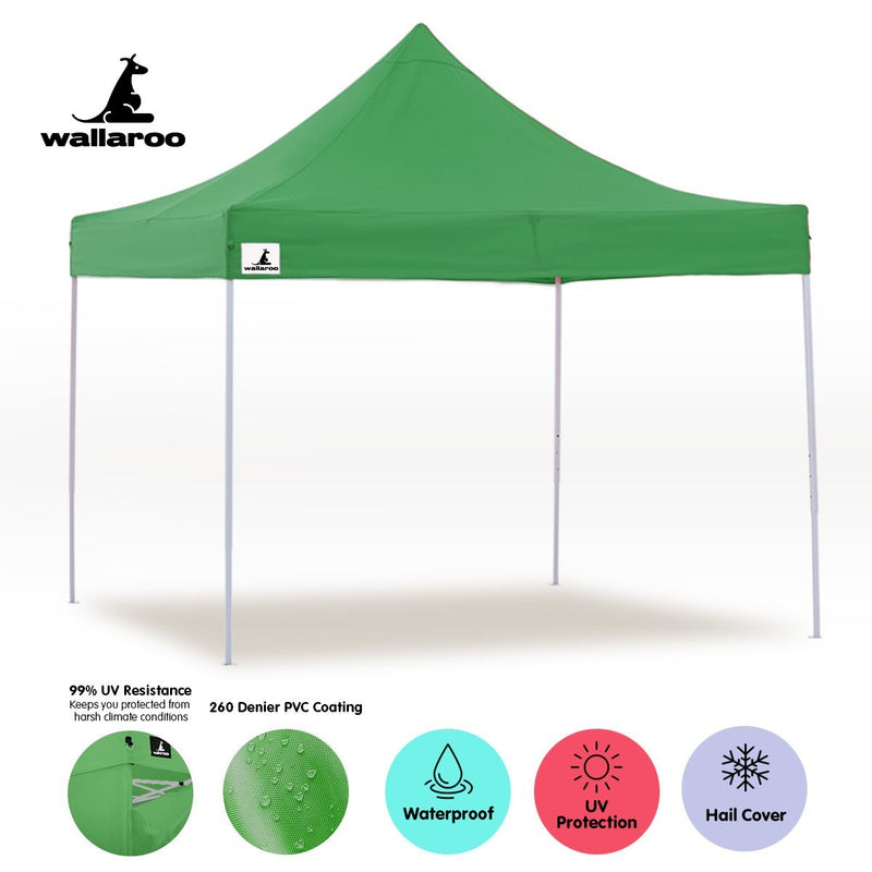Danoz Outdoors - Wallaroo Gazebo Tent Marquee 3x3 Popup Outdoor - Green - danozdirect