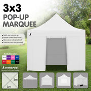 Danoz Outdoors - Wallaroo Gazebo Tent Marquee 3x3 PopUp Outdoor Wallaroo White - danozdirect