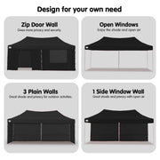 Danoz Outdoors - Wallaroo Gazebo Tent Marquee 3x6m PopUp Outdoor Wallaroo Black - danozdirect