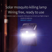 Danoz Pests - LED Solar Mosquito Killing Lamp UV Electric Shock Mosquito Killer Human Intelligent Induction Outdoor Waterproof Wall Lights - Buy 1 Get 1 Free! - danozdirect