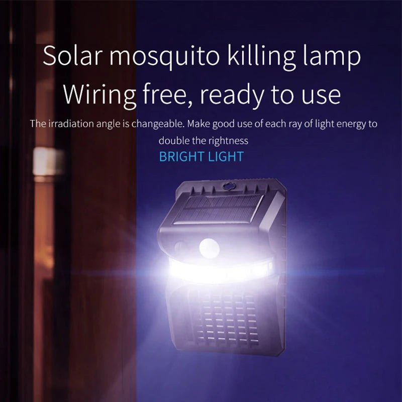 Danoz Pests - LED Solar Mosquito Killing Lamp UV Electric Shock Mosquito Killer Human Intelligent Induction Outdoor Waterproof Wall Lights - Buy 1 Get 1 Free! - danozdirect