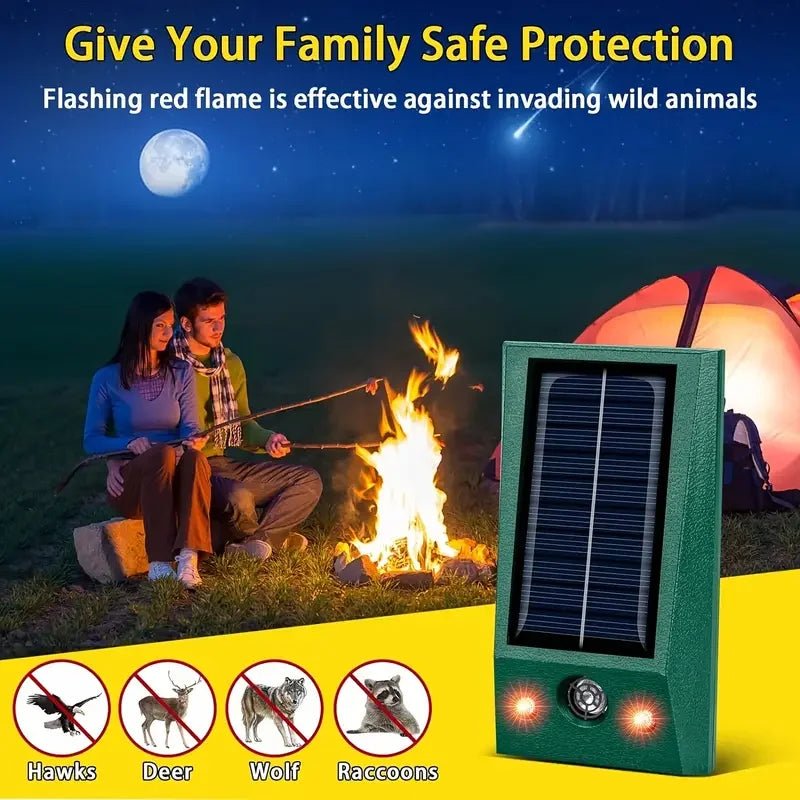Danoz PestSmart - Keep unwanted critters at bay with this clever solar - powered and USB Chargeable, Repeller! Combining ultrasonic technology with flashing red LEDs - Buy 1 Get 1 Free! - danozdirect
