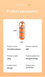 Danoz Pets - Orange and grey Hygienic Portable Dog Pooper Scooper with Integrated Bag Dispenser - Effortless Pet Waste Cleanup - danozdirect