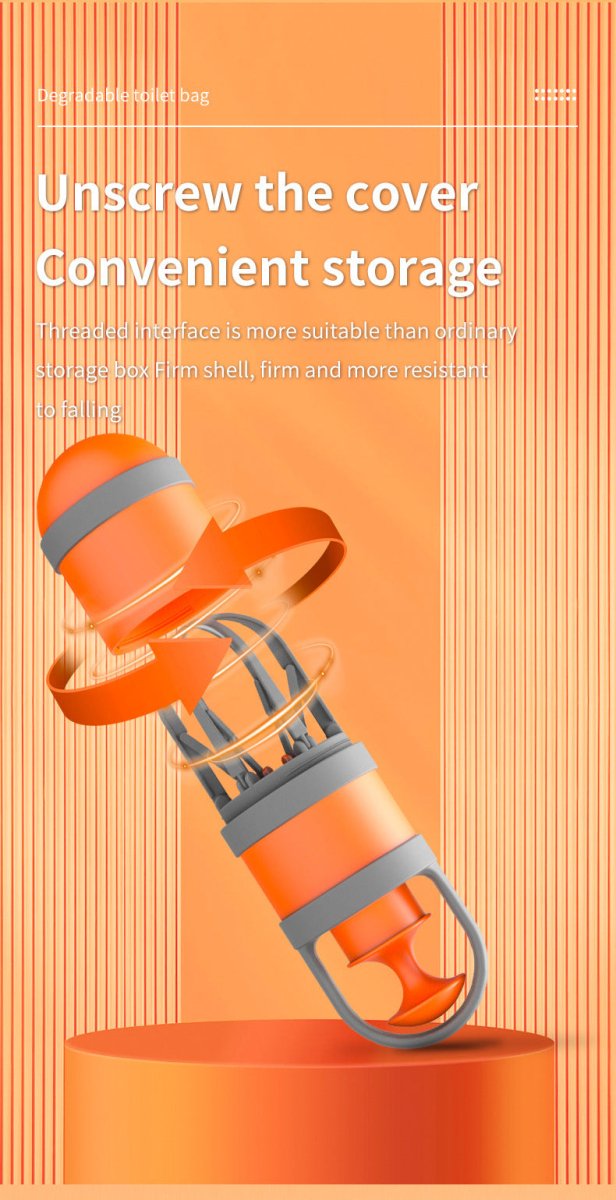 Danoz Pets - Orange and grey Hygienic Portable Dog Pooper Scooper with Integrated Bag Dispenser - Effortless Pet Waste Cleanup - danozdirect