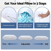 Danoz Pillows - Giselle Bedding Shredded Memory Foam Pillow Adjustable Loft - 2 Pack offer - danozdirect
