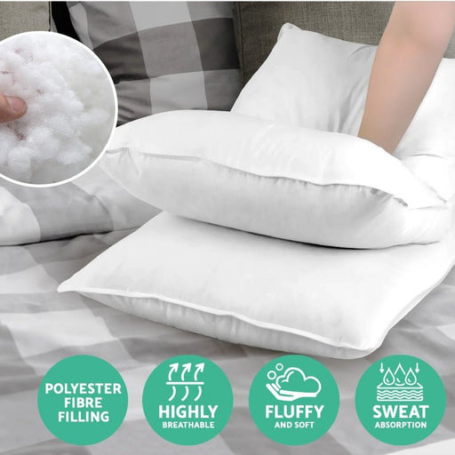 Danoz Pillows Super deal! - 4 Pack Giselle Bedding Bed Pillow Family Hotel 48X73CM - Free Postage! - danozdirect