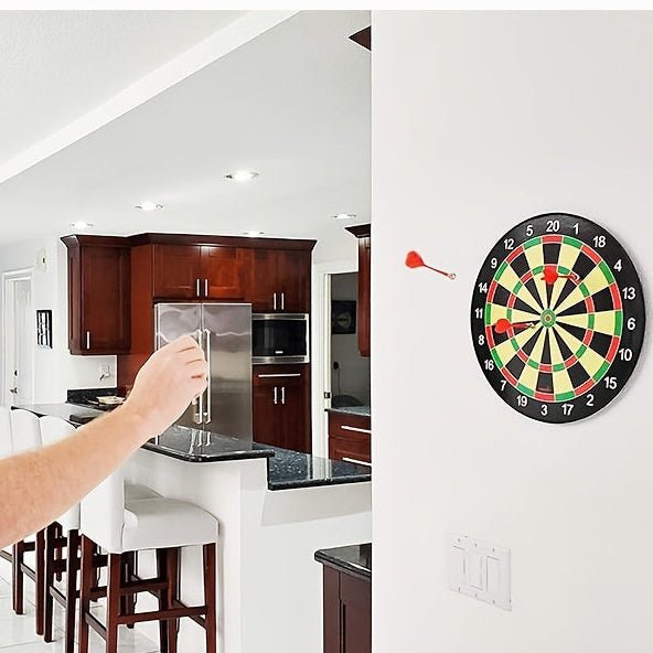 Danoz PlayTime 17 - inch Red and Green Magnetic Dartboard, 40.5 cm in Diameter, Includes 12 Strong Magnetic Darts and Damage - Free Hooks, Safe and Portable for Both Entertainment and Competition. - danozdirect