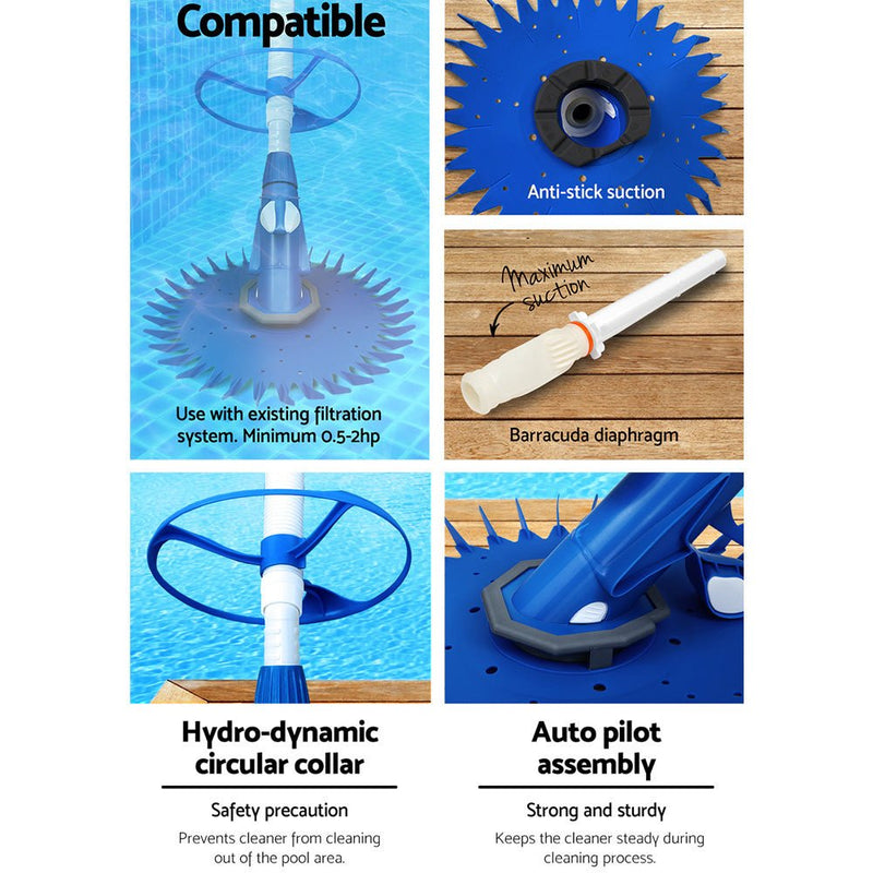 Danoz Pools 🏊 Aquabuddy Pool Cleaner Automatic Vacuum Floor Climb Swimming Wall Pool 10M Hose - Incl. Delivery - danozdirect
