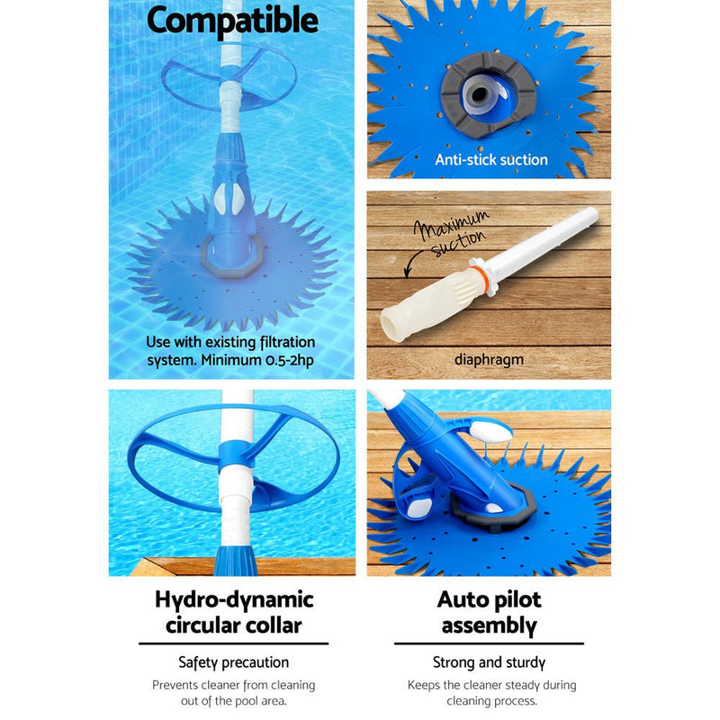 Danoz Pools 🏊 Aquabuddy Pool Cleaner Automatic Vacuum Swimming Floor Climb Wall Pool 10M Hose - Incl. Postage - danozdirect