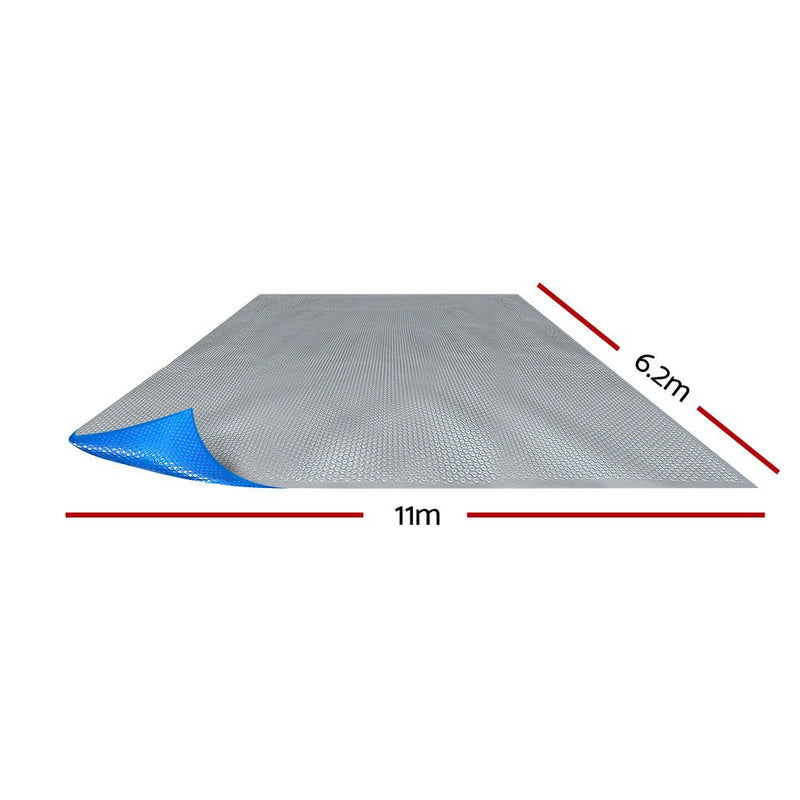 Danoz Pools 🏊 Aquabuddy Pool Cover 11x6.2m 400 Micron Swimming Pool Solar Blanket Blue Silver - Incl. Postage - danozdirect