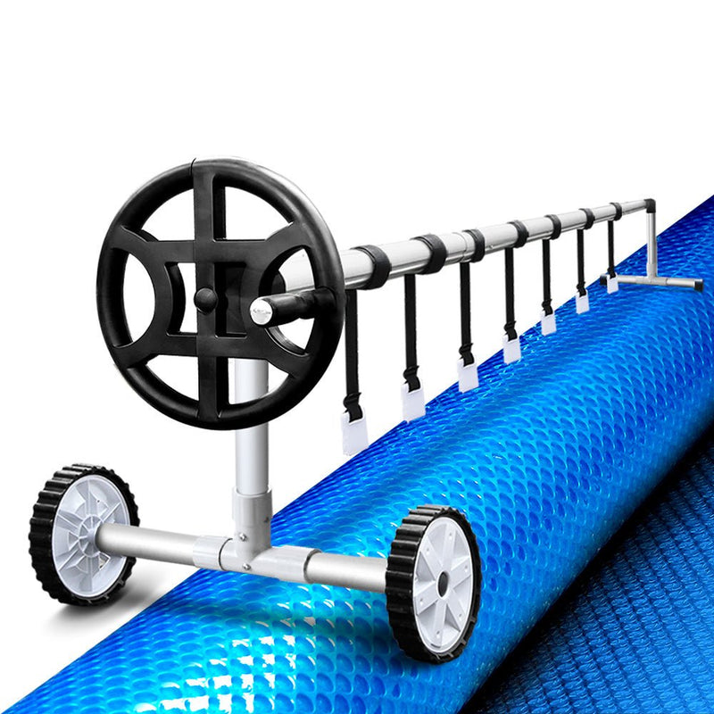 Danoz Pools 🏊 Aquabuddy Pool Cover 500 Micron 10x4m Blue Swimming Pool Solar Blanket 4m Roller - danozdirect