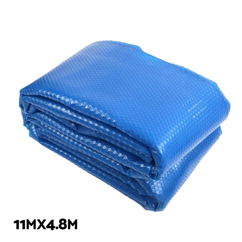 Danoz Pools 🏊 Aquabuddy Pool Cover 500 Micron 11x4.8m Blue Swimming Pool Solar Blanket 5.5m Roller - danozdirect