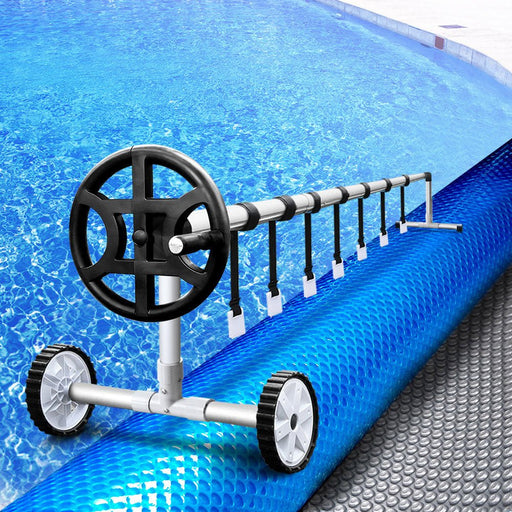 Danoz Pools 🏊 Aquabuddy Pool Cover 500 Micron 6.5x3m Silver Swimming Pool Solar Blanket 4m Roller - danozdirect