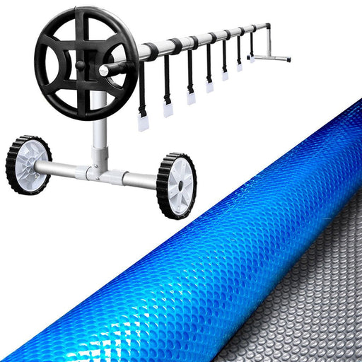Danoz Pools 🏊 Aquabuddy Pool Cover 500 Micron 7x4m Silver Swimming Pool Solar Blanket 4m Roller - danozdirect