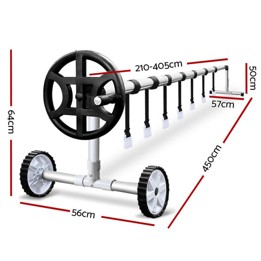 Danoz Pools 🏊 Aquabuddy Pool Cover Roller 4m Adjustable Swimming Pool Solar Blanket Reel - danozdirect