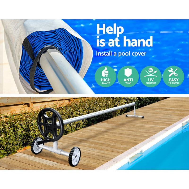 Danoz Pools 🏊 Aquabuddy Pool Cover Roller 4m Adjustable Swimming Pool Solar Blanket Reel - danozdirect