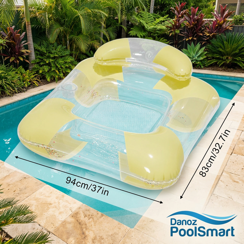 🏊 Danoz PoolSmart | Inflatable Pool Lounger | Mesh Seat & Cup Holder | Canopy or Open-Top Styles | Free Postage!